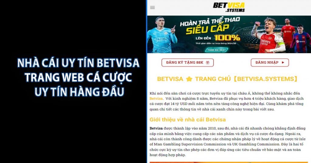 Nhà Cái Uy Tín Betvisa - Trang Web Cá Cược Uy Tín Hàng Đầu